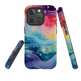 iPhone MagSafe Tough Case - Rainbow Stars IV Stylish Detail Soft Surface Design