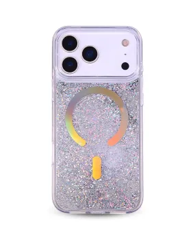 Silver Holo Glitter MagSafe Phone Case Casual Texture Soft Touch