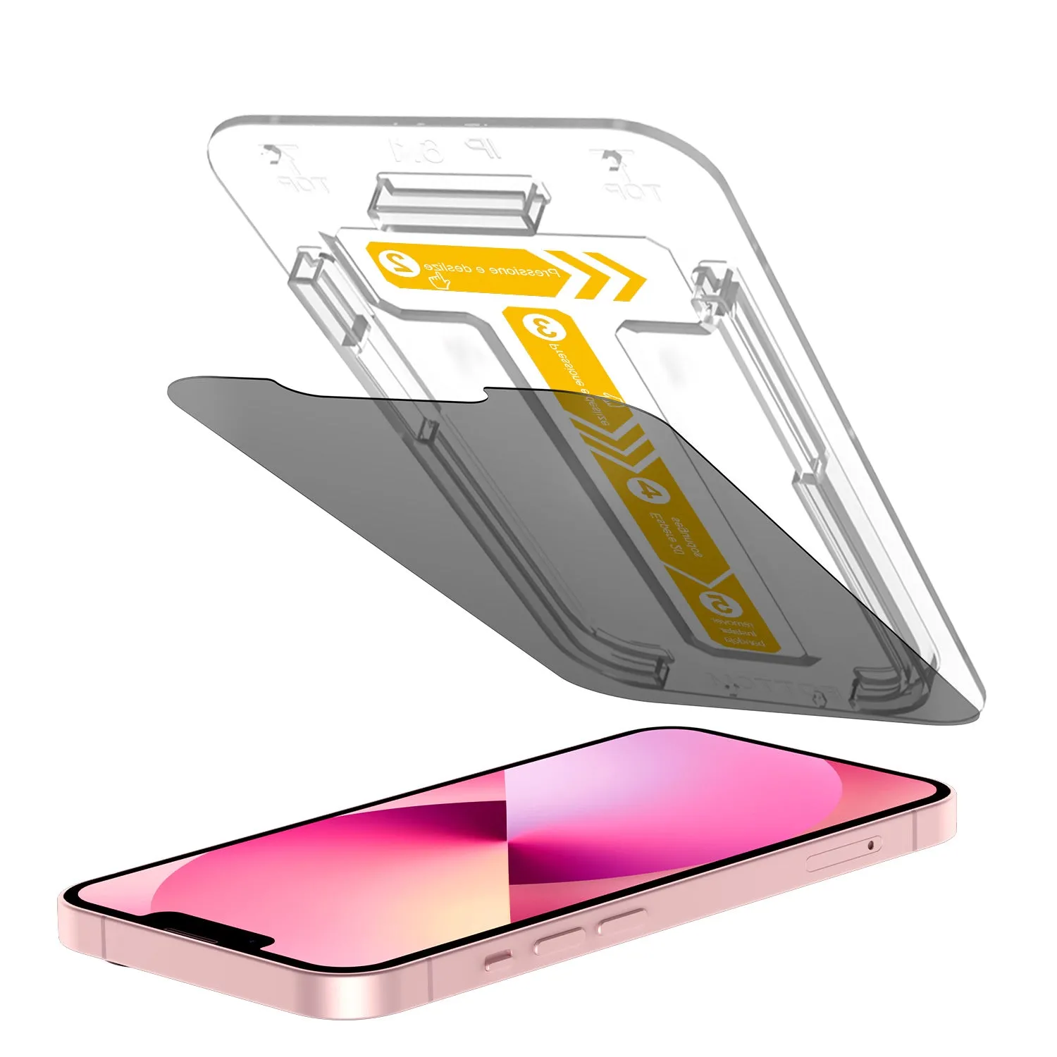 Crystal Guard Pro office use protector iPhone 13 and 13 Pro privacy tempered glass screen protector 2.5D arc edge (2 Pack)