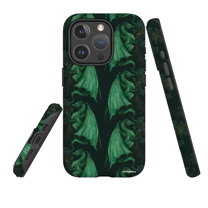 Modern Grip Flexible Texture iPhone MagSafe Tough Case -  Arbor Dragon Pattern By Anna Stead
