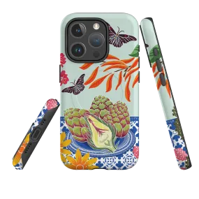 Wear resistant Grip Assist iPhone MagSafe Tough Case -  Artichokes By Kate Heiss
