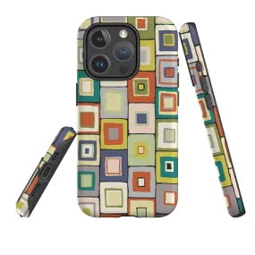Premium Pattern Design Durable Surface Design iPhone MagSafe Tough Case -  Atelier Blanket Squares Urbane By Sarah Campbell