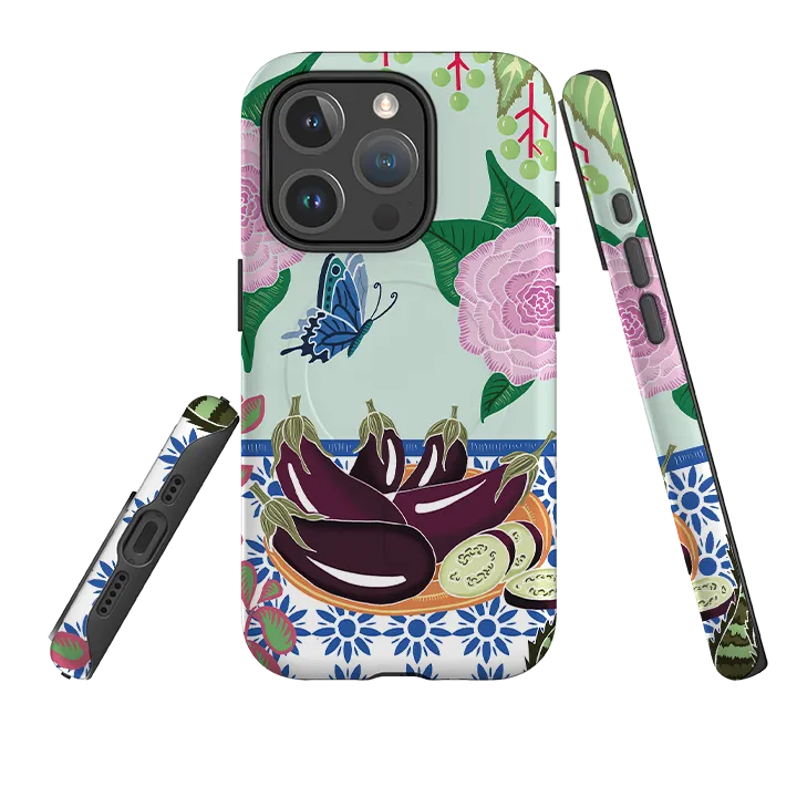 Refined Texture Everyday Use iPhone MagSafe Tough Case -  Aubergines By Kate Heiss