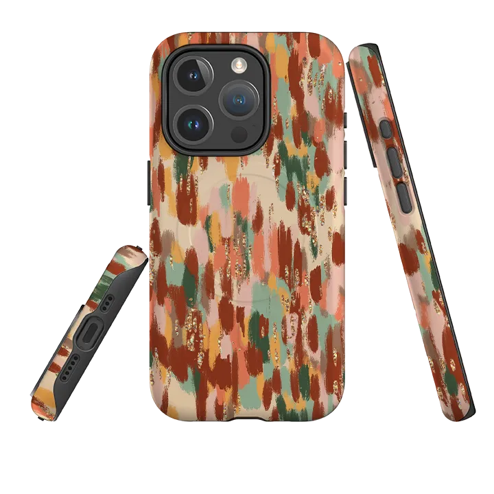 Simple Texture Scratch Guard iPhone MagSafe Tough Case -  Autumn Drops II