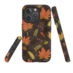 iPhone MagSafe Tough Case -  Autumn Leaves Yellow Soft Surface Layer Matte Look Finish