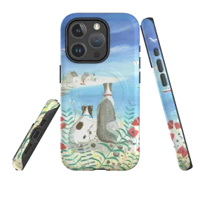 Luxury Grip Durable Edge Layer iPhone MagSafe Tough Case - Beach Dogs By Mary Stubberfield