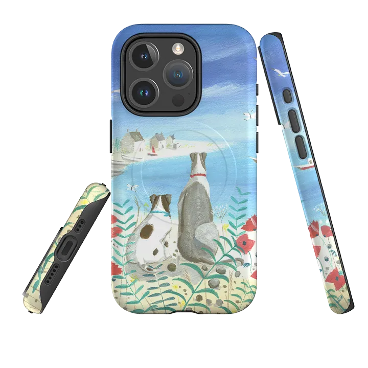 iPhone MagSafe Tough Case - Beach Dogs By Mary Stubberfield Tight Fit Modern Look Finish
