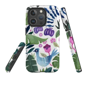 Soft Finish Texture Clear Texture iPhone MagSafe Tough Case - Birds In Forest By Bex Parkin