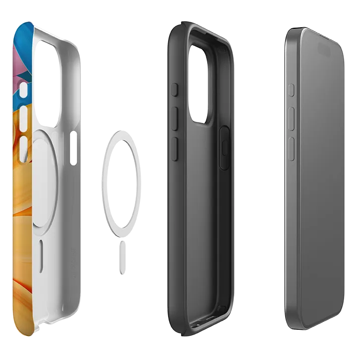 Handheld device Rugged Texture iPhone MagSafe Tough Case - Bliss Floral II