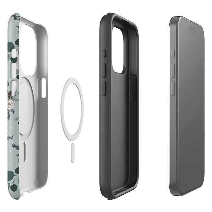 Gloss Finish Texture anti fingerprint iPhone MagSafe Tough Case -  Blooms Of Xmas