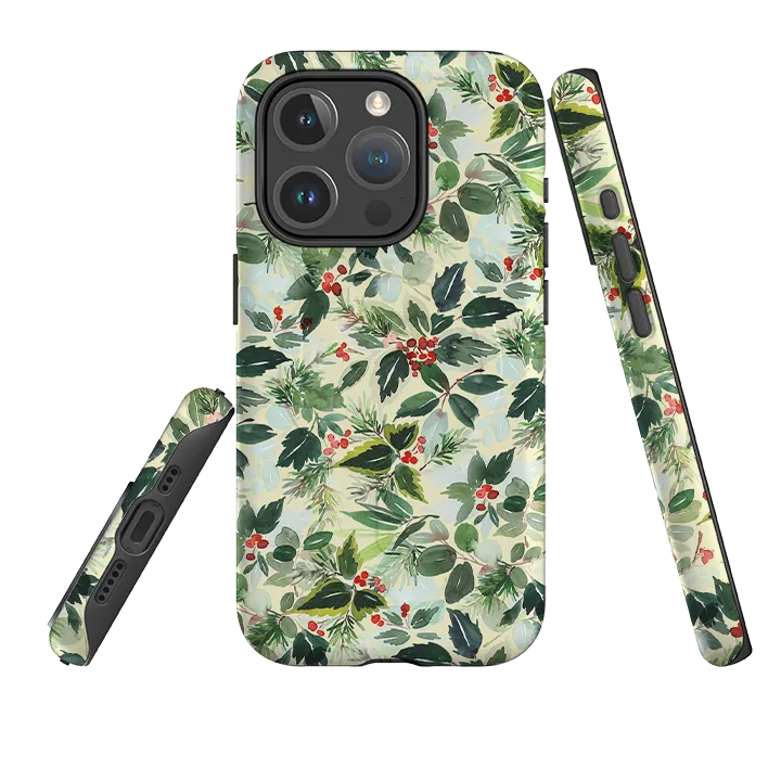 Durable Texture Grip Finish iPhone MagSafe Tough Case - Blossom For Xmas II