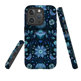 iPhone MagSafe Tough Case -  Blue Folk By Suzy Taylor Luxury Edge Texture