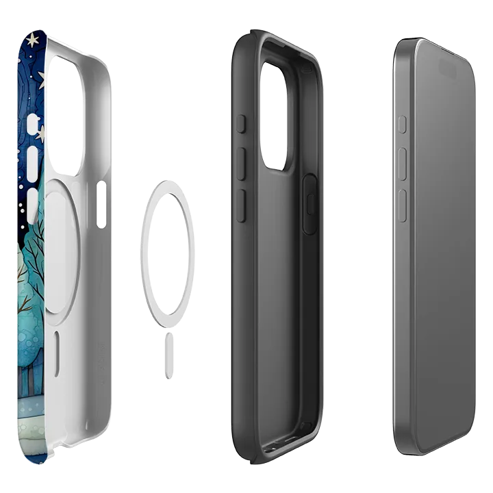 Matte Finish Soft Pattern Layer iPhone MagSafe Tough Case -  Blue Ice Canal