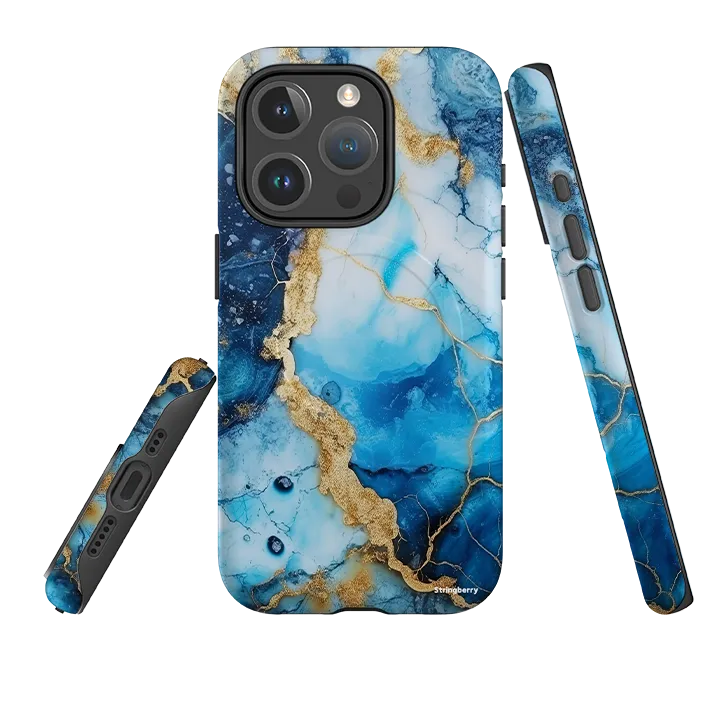 iPhone MagSafe Tough Case -  Blue Marbs Clear Finish Compact Edge