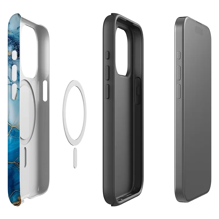 iPhone MagSafe Tough Case -  Blue Marbs Modern Layer