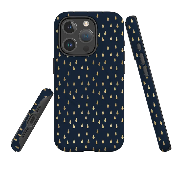 iPhone MagSafe Tough Case -  Blue Rain Premium Pattern Design Port Protection