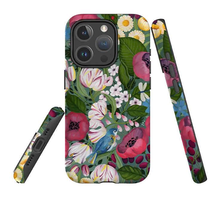 iPhone MagSafe Tough Case - Bluebell Flowers By Bex Parkin Protective Outline Premium Texture