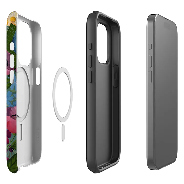 Soft Material Hybrid Texture iPhone MagSafe Tough Case - Bluebell Flowers By Bex Parkin