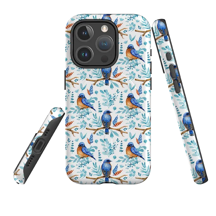 Polished Edge iPhone MagSafe Tough Case -  Bluebirds