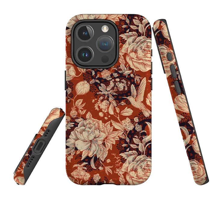 Protective barrier iPhone MagSafe Tough Case -  Brown Peonies