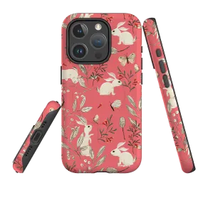 Premium Detail Finish iPhone MagSafe Tough Case - Bunnies Raspberries By Katherine Quinn