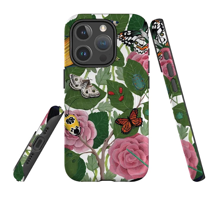 Tight Fit iPhone MagSafe Tough Case - Butterflies and Beetles By Bex Parkin