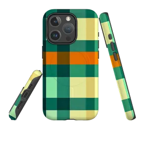 iPhone MagSafe Tough Case - Cape Town Gingham Modern Design Texture Hybrid Look