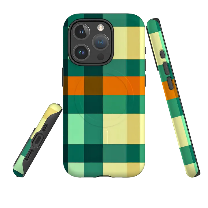 iPhone MagSafe Tough Case - Cape Town Gingham Modern Design Texture Hybrid Look