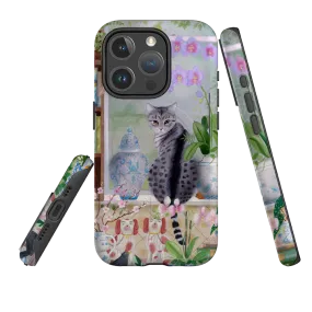 Premium Surface Texture Soft Surface iPhone MagSafe Tough Case - Cat in Window By Bex Parkin