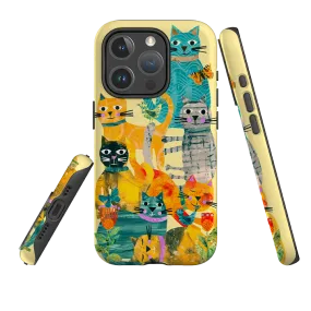 Soft Detail Layer iPhone MagSafe Tough Case - Cat Party III By Tracey English