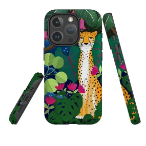 iPhone MagSafe Tough Case - Cheetah and Monstera By Bex Parkin Color Layer