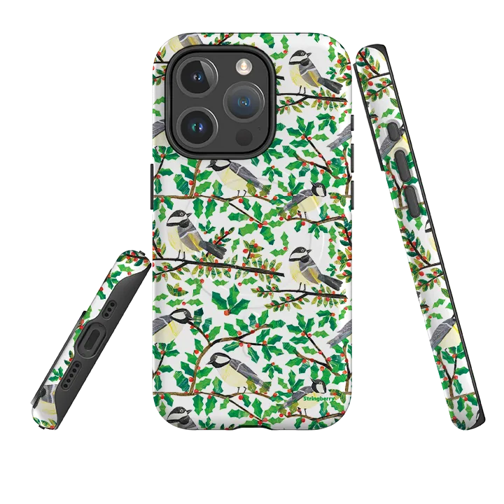 Modern Grip Design Grip Assist iPhone MagSafe Tough Case - Chickadee By Tracey English