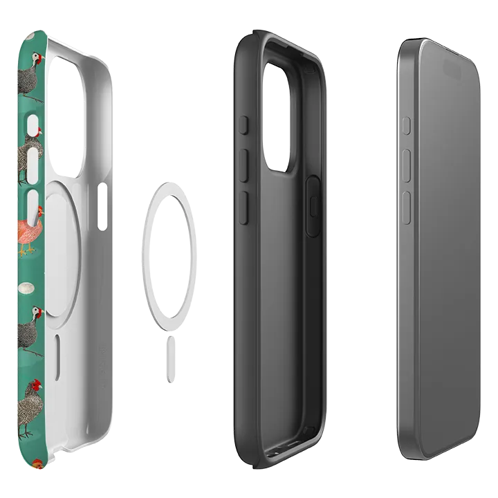 Premium Feel Layer Hybrid Detail iPhone MagSafe Tough Case - Chicken Teal By Katherine Quinn