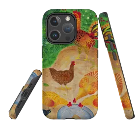 iPhone MagSafe Tough Case - Chickens By Bex Parkin Modern Pattern Style Matte Layer