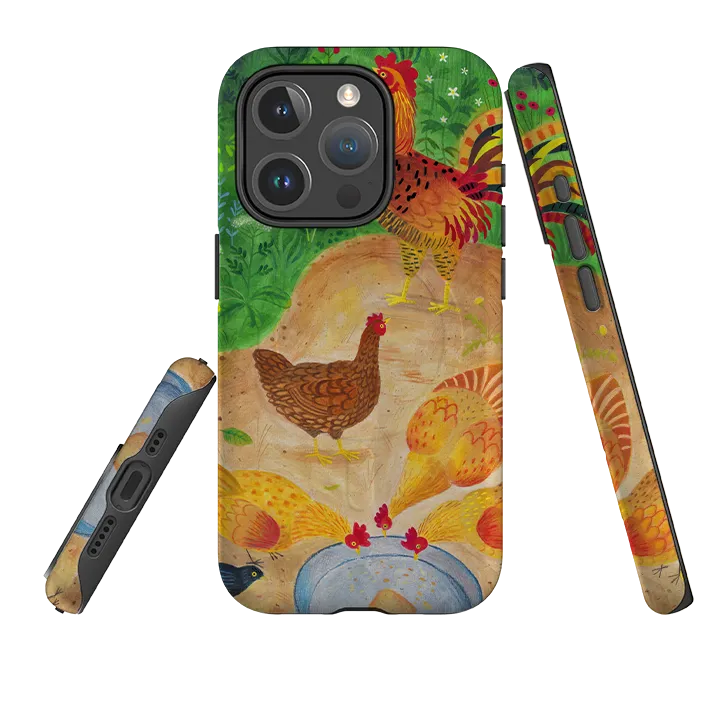iPhone MagSafe Tough Case - Chickens By Bex Parkin Modern Pattern Style Matte Layer