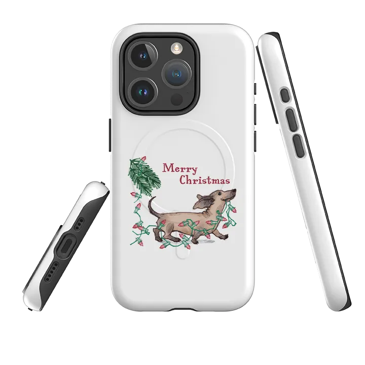 iPhone MagSafe Tough Case -  Christmas Daschund By Liane Payne Impact Resistant Lightweight Build