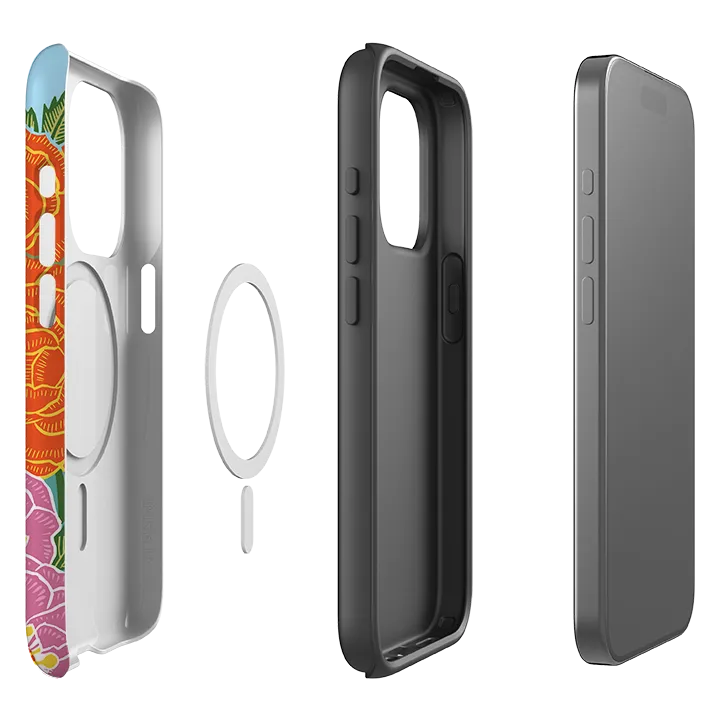 Minimal Design Rugged Frame Design iPhone MagSafe Tough Case - Coastal Garden By Kate heiss