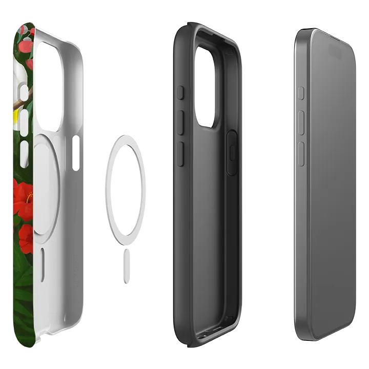 iPhone MagSafe Tough Case - Cockatoo Jungle By Bex Parkin Matte Texture Surface