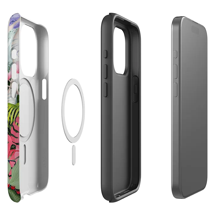 Compact Design Hybrid Texture Layer iPhone MagSafe Tough Case - Cosmic Leopard By Bex Parkin