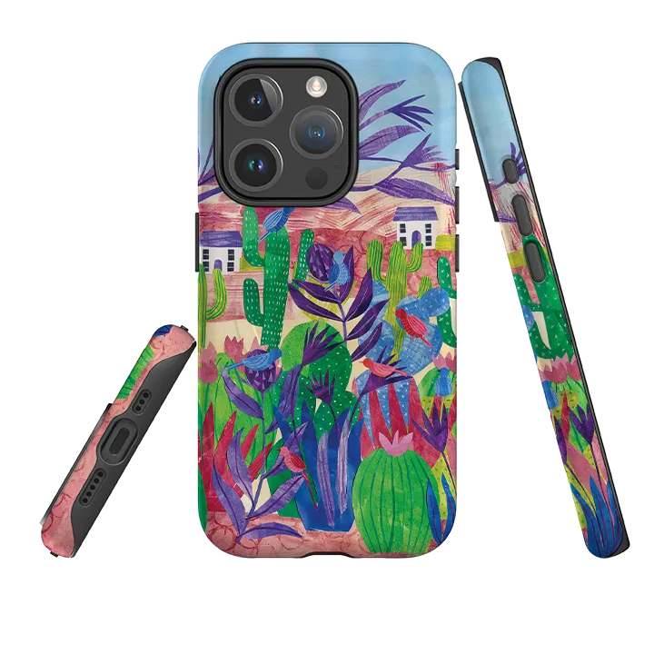 Smooth Edge Design iPhone MagSafe Tough Case - Desert Cactus By Tracey English