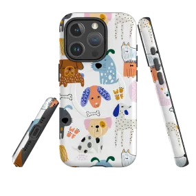 Minimal Pattern Soft Shield iPhone MagSafe Tough Case -  Dog Party