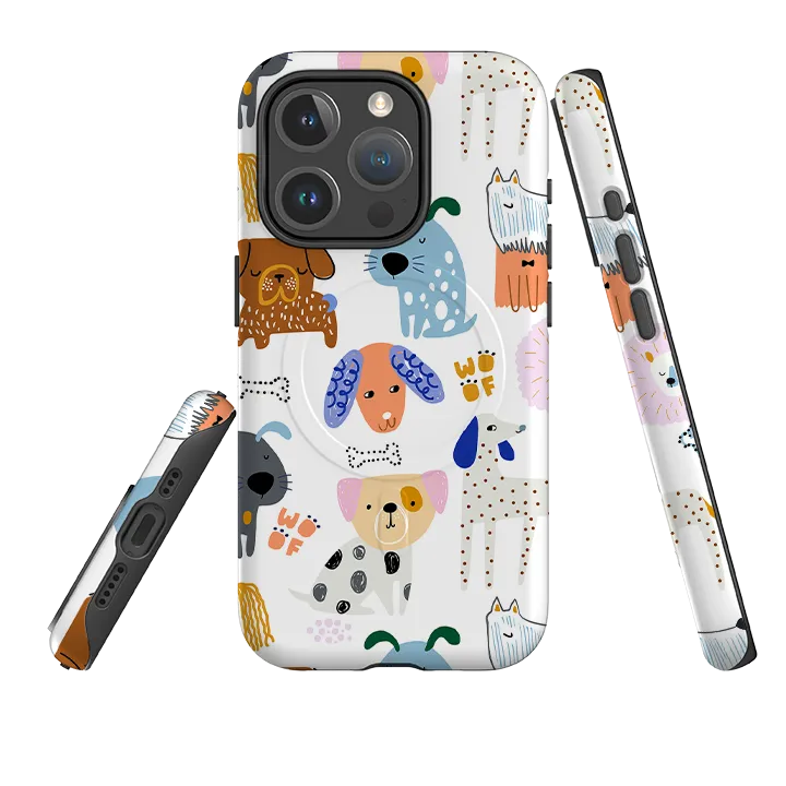 Wireless charging Hybrid Build Texture iPhone MagSafe Tough Case -  Dog Party
