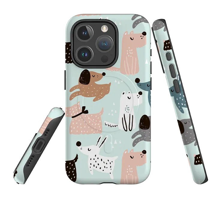 iPhone MagSafe Tough Case -  Dogs World Rugged Pattern Design Durable Protection Layer