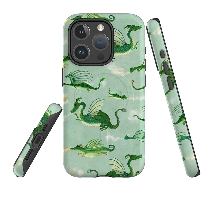 Hybrid Grip Pocket Friendly iPhone MagSafe Tough Case - Dragons By Katherine Quinn