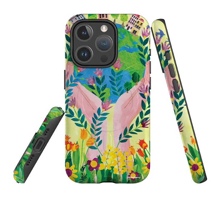 iPhone MagSafe Tough Case - Earth Day By Tracey English Edge Protection Durable Pattern