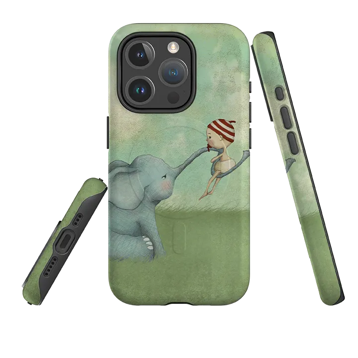 Compact Frame Stylish Edge iPhone MagSafe Tough Case - Elephant Baby By Maja Lindberg