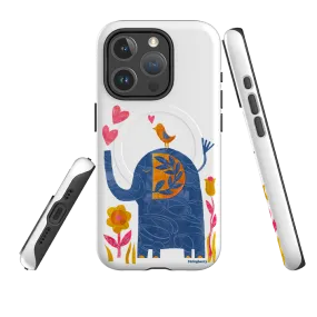 iPhone MagSafe Tough Case - Elephant In Love By Tracey English Modern Build Texture