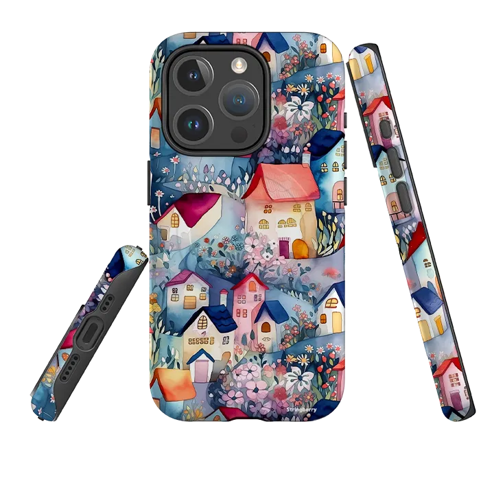 Gloss Finish Comfort Edge iPhone MagSafe Tough Case - Fairy Houses II