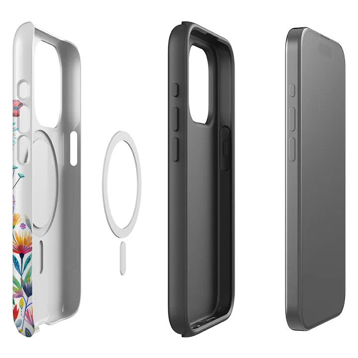 iPhone MagSafe Tough Case - Floral Sewing Machine Flexible Pattern Texture Matte Shield