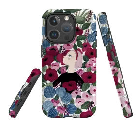 Smooth Form Texture Edge Protection iPhone MagSafe Tough Case - Flower Garden By Bex Parkin